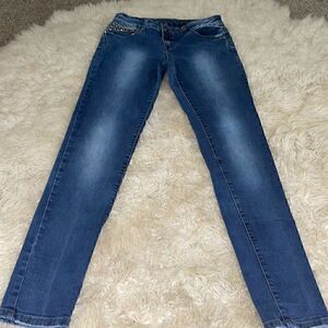 I jeans by buffalo jeans womens Size 28 Y2K studded Skinny Blue denim low Rise